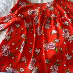 Floral Red Blouse